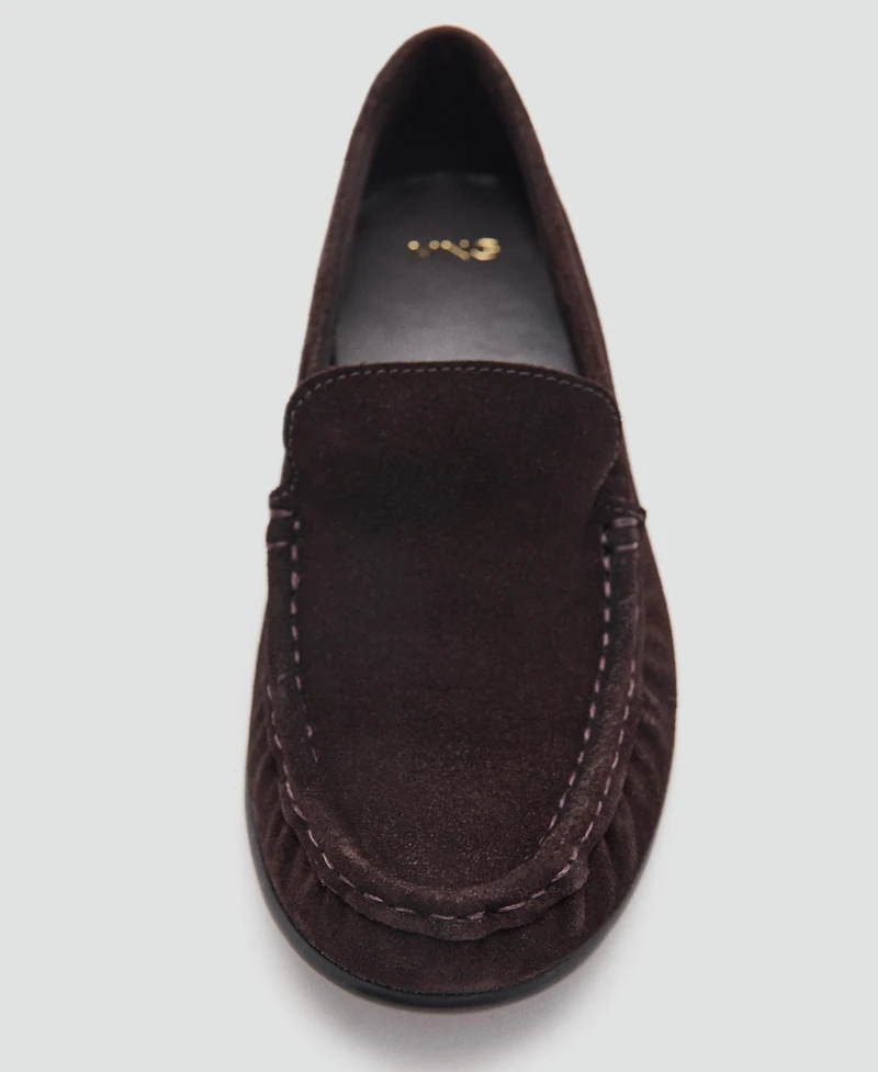 Mango Women's Gathered Suede Moccasins
