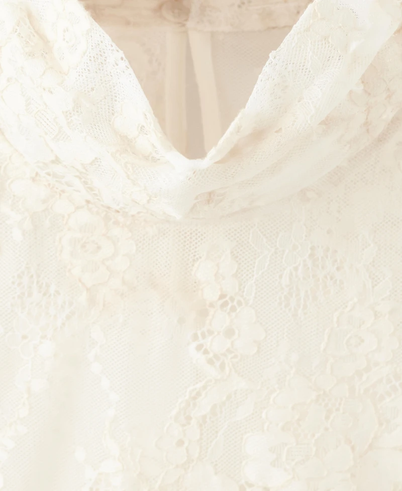 Mango Women's Ruffled Embroidered Blouse