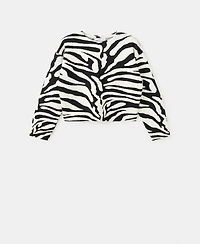 Mango Women's Zebra Print Knit Jumper Sweater