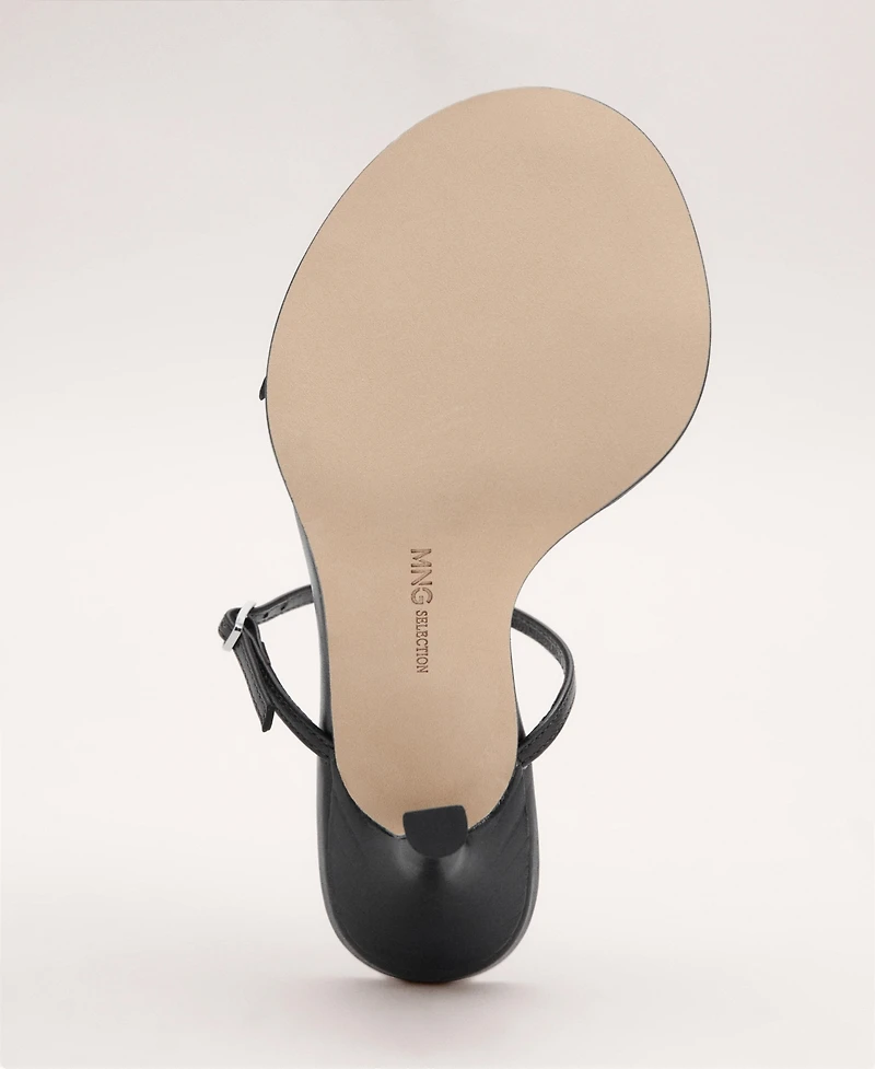 Mango Women's Leather Strappy Buckle Sandals