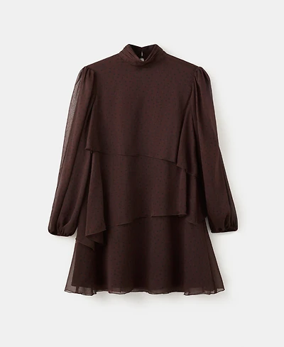 Mango Women's Ruffles Polka-Dot Dress