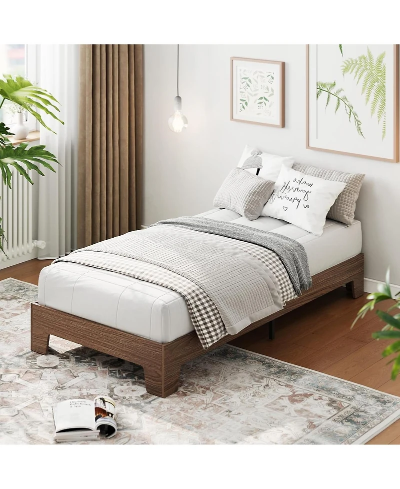 gaomon Twin Xl Platform Bed Frame Underbed Storage Clearance Wood Metal Slat No Headboard No Box Spring Easy Assembly