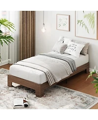 gaomon Twin Xl Platform Bed Frame Underbed Storage Clearance Wood Metal Slat No Headboard No Box Spring Easy Assembly