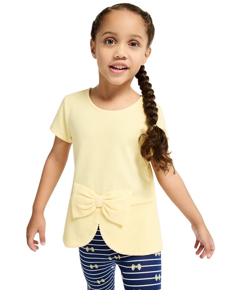 Kids Headquarters Girls' 2T-6X Popcorn Knit Tunic and Printed Capri Leggings, 2-Piece Set