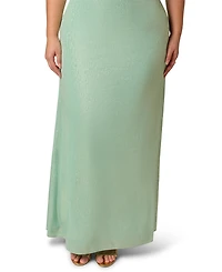 Adrianna Plus Size Foiled One-Shoulder Ball Gown