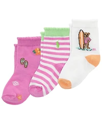 Polo Ralph Lauren Baby Girls' Classic Crew Socks, 3-Pack