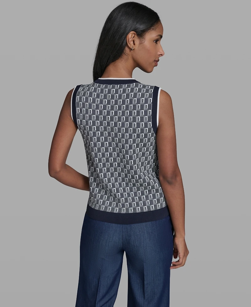 Karl Lagerfeld Paris Women's Crew Neck Sleeveless Sweater