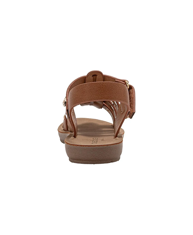 Bebe Little Girls Girl's Fashion Sandals – Dressy Shoes with Decorative Metal Charms