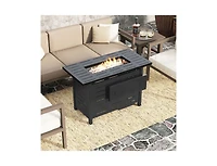 Slickblue 40 Inch Outdoor Propane Fire Pit Table with Lava Rocks