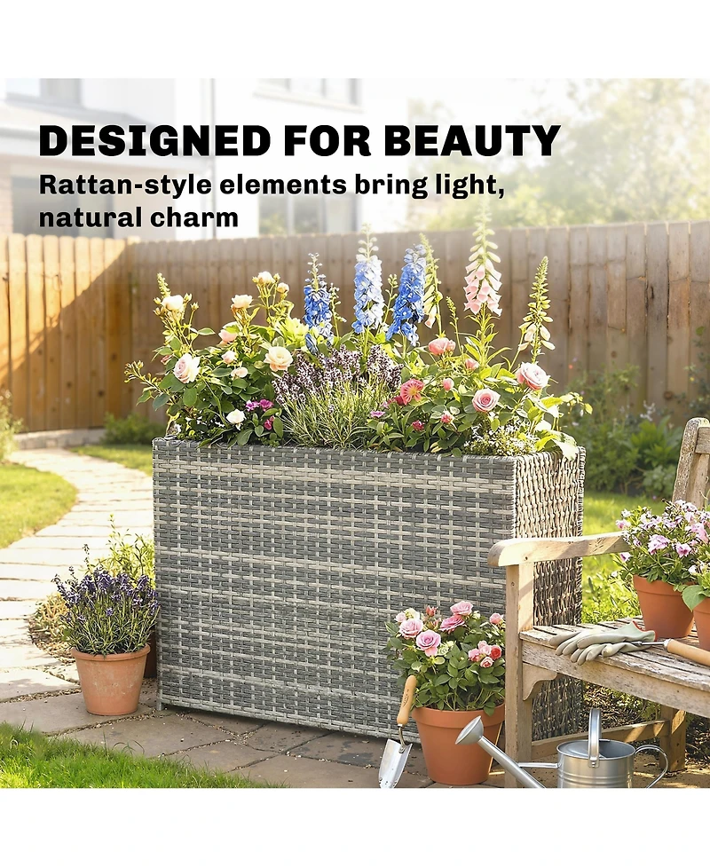 Outsunny Raised Garden Bed with Adjustable Foot Pads,