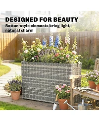 Outsunny Raised Garden Bed with Adjustable Foot Pads,