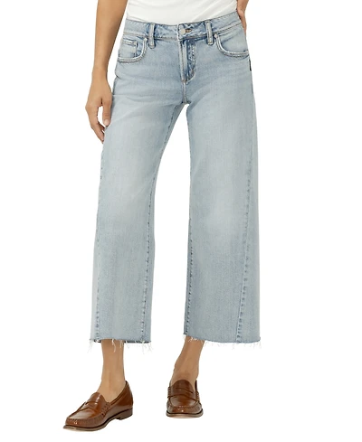 Silver Jeans Co. Women's Suki Mid-Rise Cropped Wide-Leg