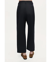 Nocturne Women's Pleated Tapered Crop Trousers