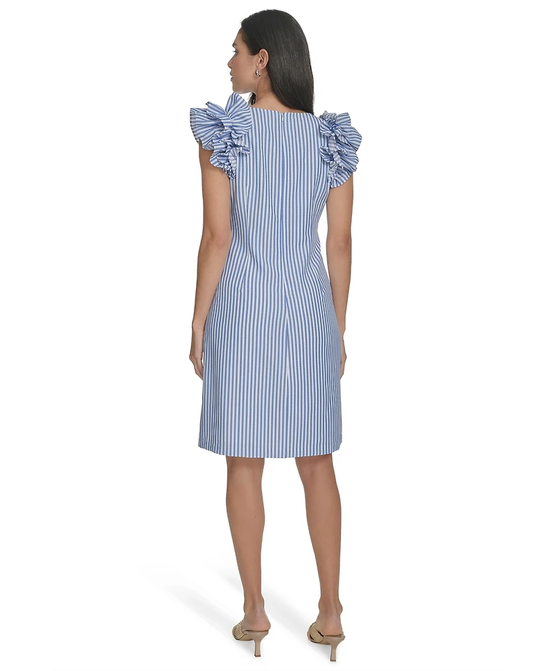 Jessica Howard Petite Ruffle-Detail Sleeveless Sheath Dress