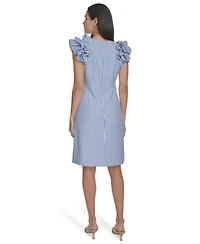 Jessica Howard Petite Ruffle-Detail Sleeveless Sheath Dress