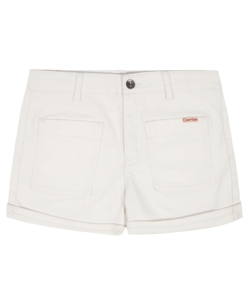 Calvin Klein Girls' 7-16 Cuffed Denim Shorts