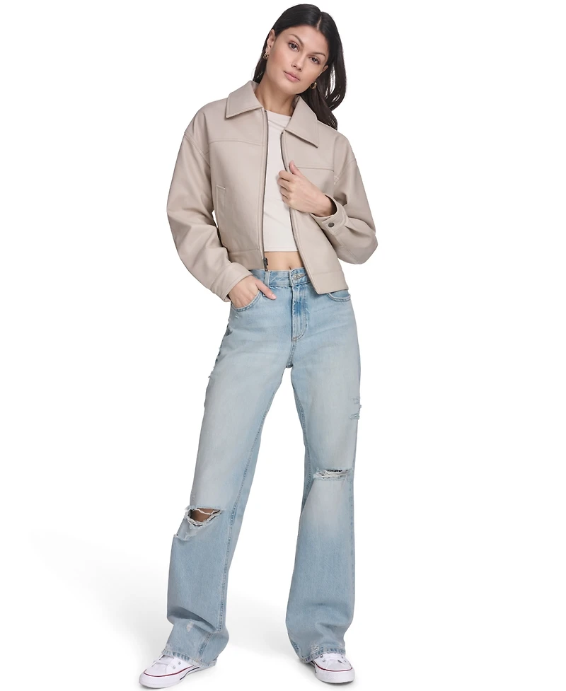 Levi's Women's Faux Leather Relaxed-Fit Zip-Front Jacket
