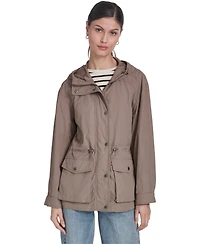 Levi's Women's Cinch-Waist Hooded Rain Anorak Jacket