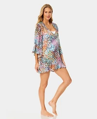 Anne Cole Women's Bell-Sleeve Flounce Swim Tunic