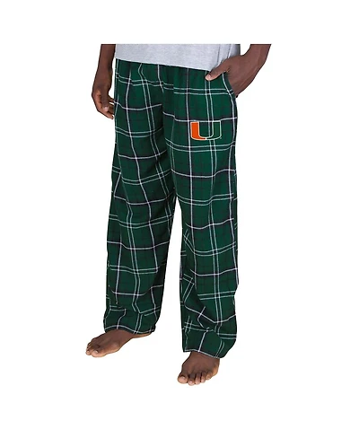 Concepts Sport Men's Hunter Green/Black Miami Hurricanes Ultimate Flannel Pants