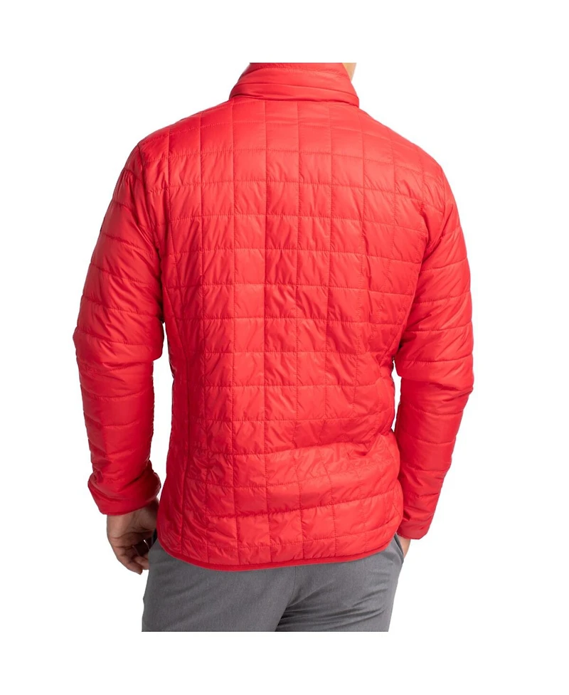 Cutter & Buck Men's Scarlet Ohio State Buckeyes Rainier Eco Insulated PrimaLoft Full-Zip Puffer Jacket