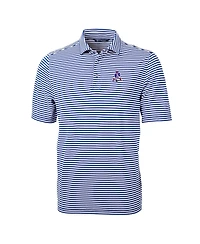 Cutter & Buck Men's Royal New England Patriots Throwback Logo Virtue Eco Pique Stripe Polo Shirt