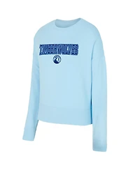 Concepts Sport Women's 2-Piece Light Blue Minnesota Timberwolves Elevation Tri-Blend Long Sleeve Top and Shorts Set