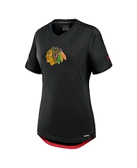 Fanatics Women's Black Chicago Blackhawks Authentic Pro Rink T-Shirt