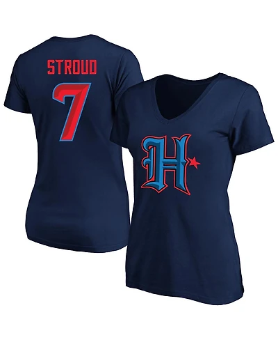 Fanatics Women's C.j. Stroud Navy Houston Texans Plus Fair Catch Name Number Scoop Neck T-Shirt