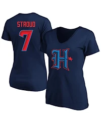 Fanatics Women's C.j. Stroud Navy Houston Texans Plus Fair Catch Name Number Scoop Neck T-Shirt