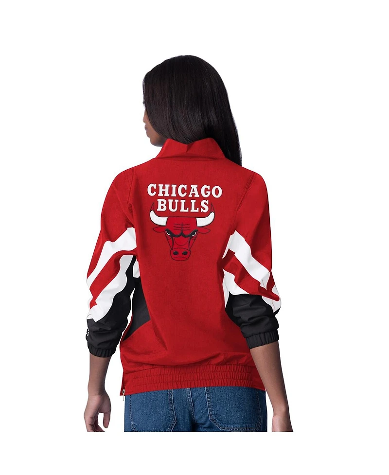 Starter Women's Red Chicago Bulls Renegade Oxford Half-Zip Jacket