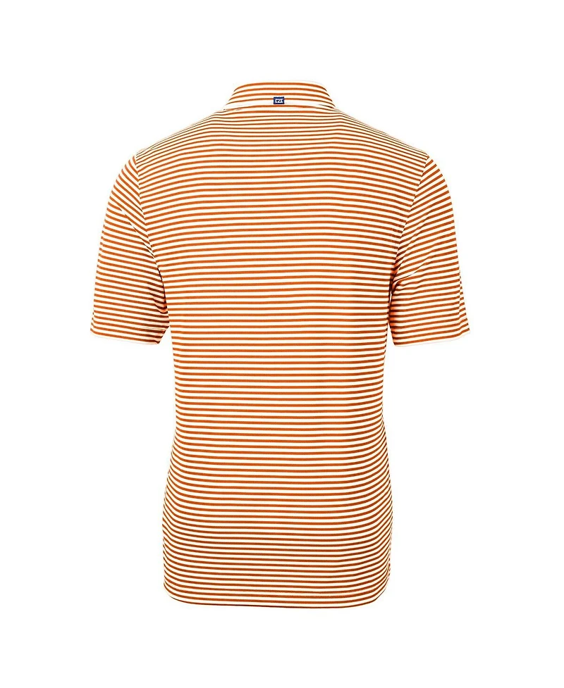 Cutter & Buck Men's Orange Tennessee Volunteers Vault DryTec Virtue Eco Pique Stripe Polo Shirt