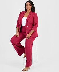 Tahari Asl Plus Faux Double-Breasted Jacket