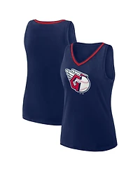 Logo Athletic Women's Navy Cleveland Guardians Stellar Win V-Neck Tank Top