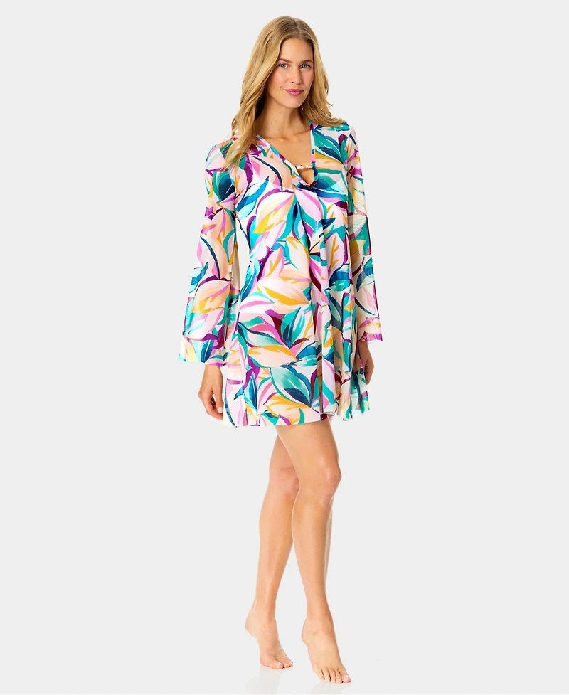 Anne Cole Women's Keyhole Mesh Tunic Swim Dress
