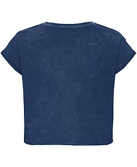 Sportiqe Men's and Women's Blue Orlando Magic Rock Roll Collection Gwen Premium Mineral Wash Cropped T-Shirt