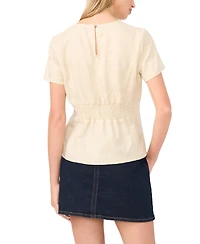Vince Camuto Women's Short-Sleeve Pleated-Waist Blouse