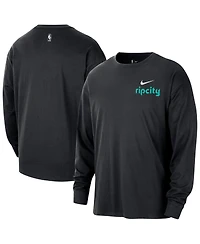 Nike Men's Black Portland Trail Blazers 2025/26 City Edition Remix Essential Logo Long Sleeve T-Shirt