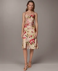 Donna Karan New York Women's Floral A-Line Midi Dress