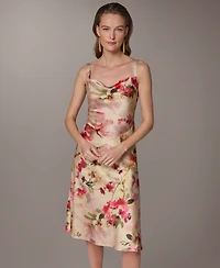 Donna Karan New York Women's Floral A-Line Midi Dress