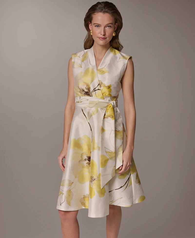 Donna Karan New York Women's A-Line Floral Midi Dress