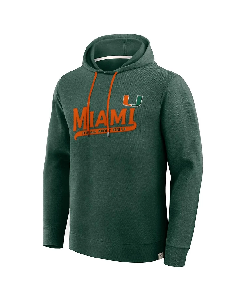 Fanatics Men's Green Miami Hurricanes Hometown Premium Huddle Up Long Sleeve Hoodie T-Shirt