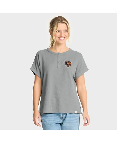 Fanatics Women's Heather Gray Chicago Bears Oversized Hometown Premium Henley Shirt