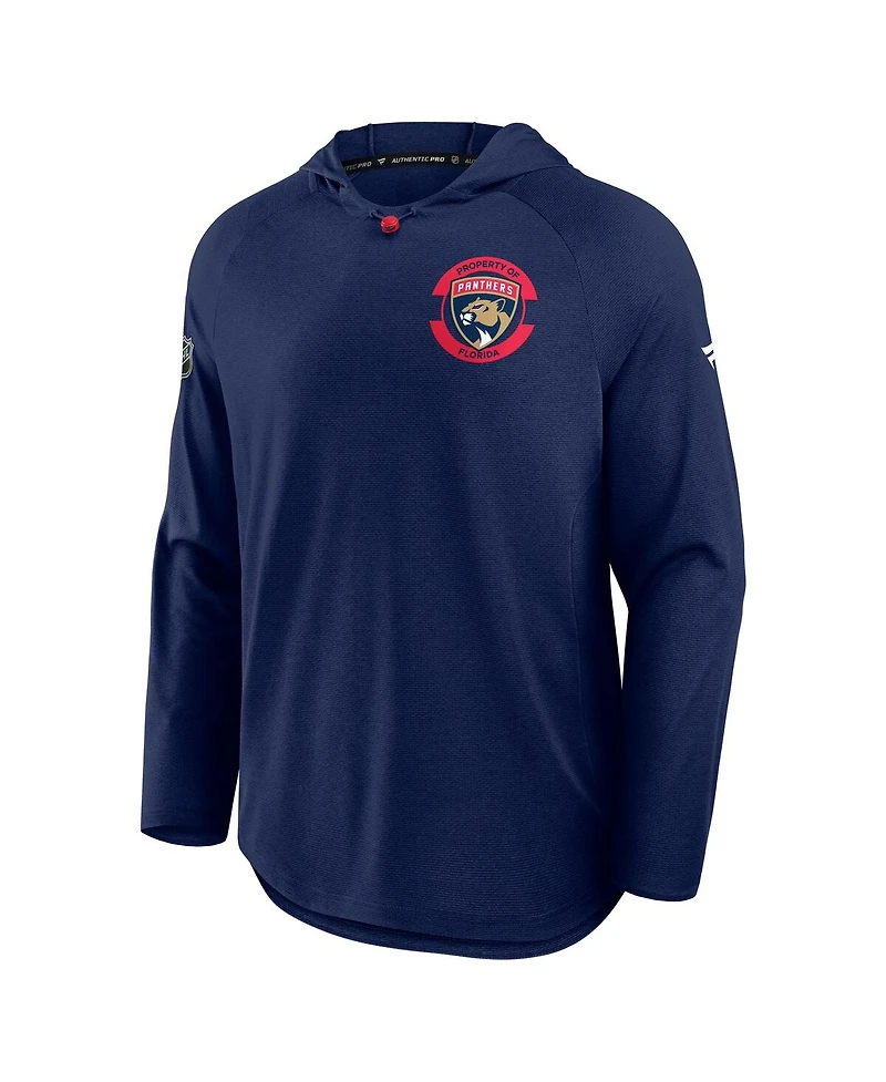 Fanatics Men's Navy Florida Panthers Authentic Pro Rink Raglan Hoodie