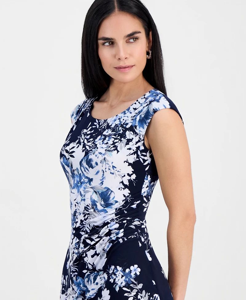 Connected Petite Boat-Neck Sheath Dress
