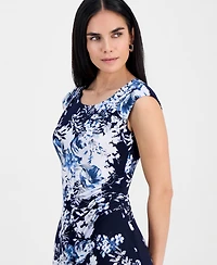 Connected Petite Boat-Neck Sheath Dress
