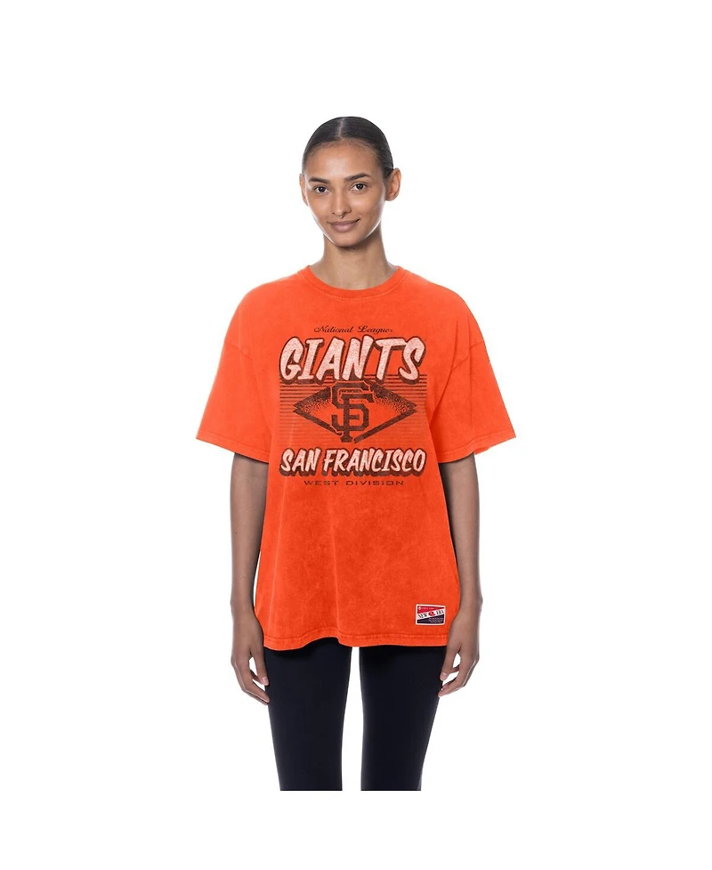 New Era Women's Orange San Francisco Giants Mineral Wash Oversized T-Shirt