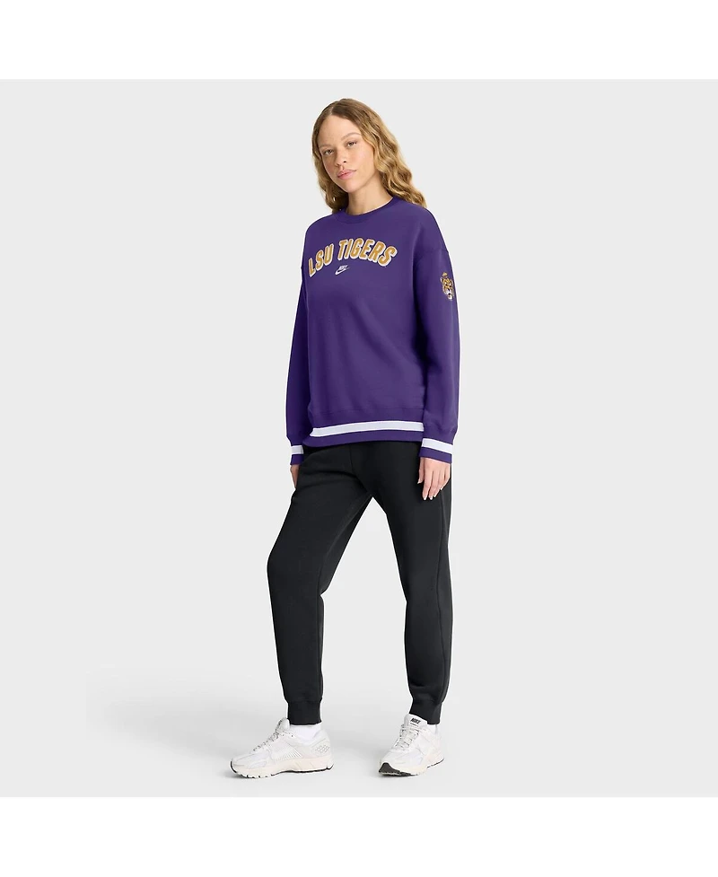 Nike Women's Purple Lsu Tigers Oversized Legacy Phoenix Sweatshirt