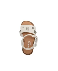 Bebe Little Girls Girl's Fashion Sandals – Dressy Shoes with Decorative Metal Charm