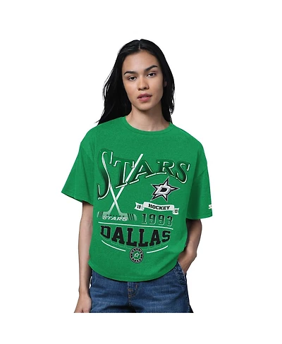Starter Women's Heather Kelly Green Dallas Stars Oversized Hall of Fame T-Shirt